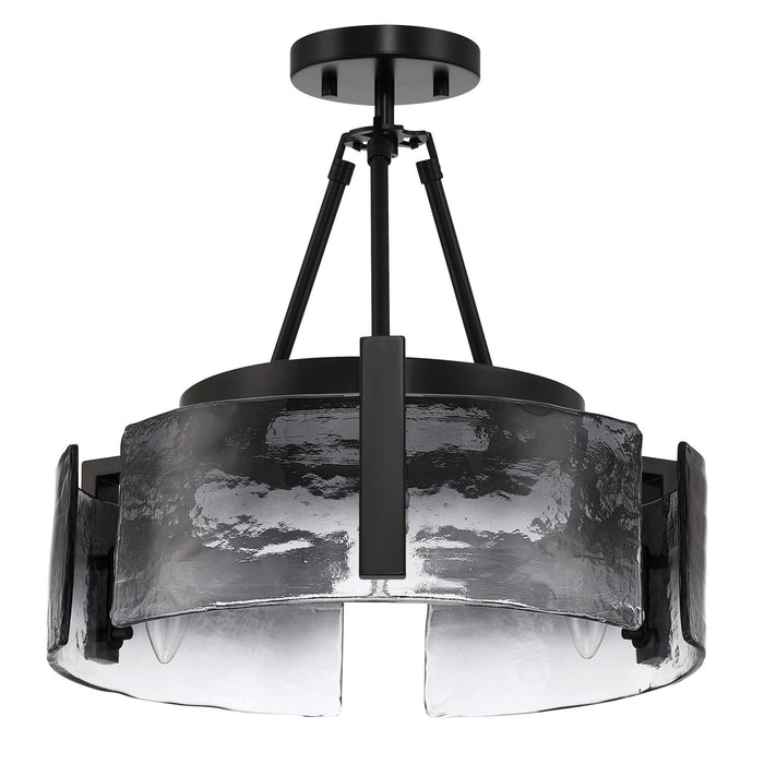 Golden - 3164-3SF BLK-SWG - Three Light Semi-Flush Mount - Aenon - Matte Black