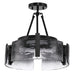 Golden - 3164-3SF BLK-SWG - Three Light Semi-Flush Mount - Aenon - Matte Black
