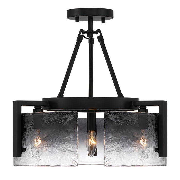 Golden - 3164-3SF BLK-SWG - Three Light Semi-Flush Mount - Aenon - Matte Black