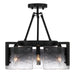 Golden - 3164-3SF BLK-SWG - Three Light Semi-Flush Mount - Aenon - Matte Black