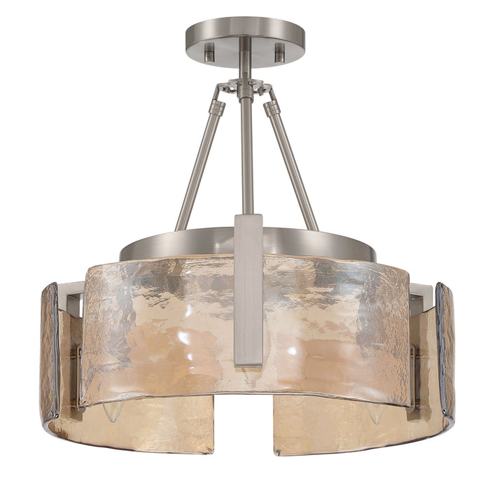 Golden - 3164-3SF PW-AWG - Three Light Semi-Flush Mount - Aenon - Pewter