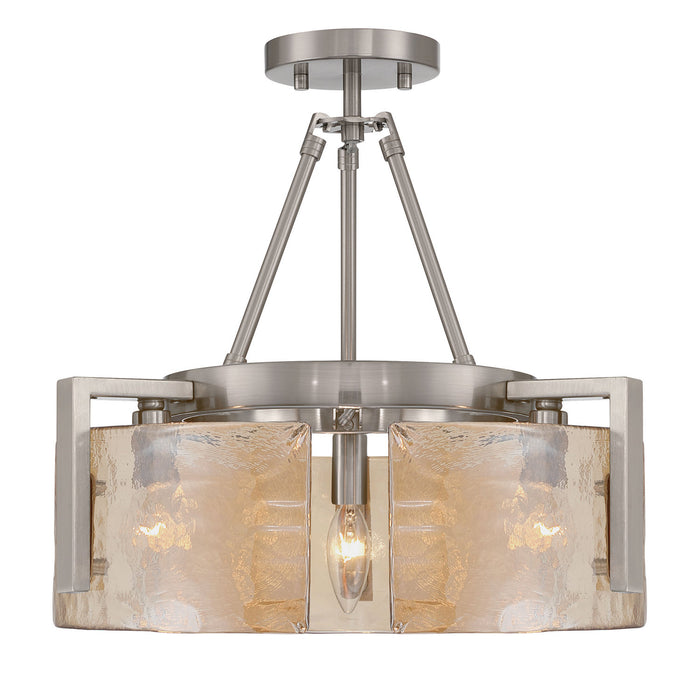 Golden - 3164-3SF PW-AWG - Three Light Semi-Flush Mount - Aenon - Pewter