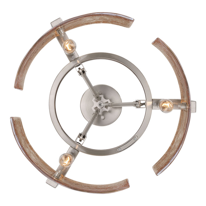Golden - 3164-3SF PW-AWG - Three Light Semi-Flush Mount - Aenon - Pewter