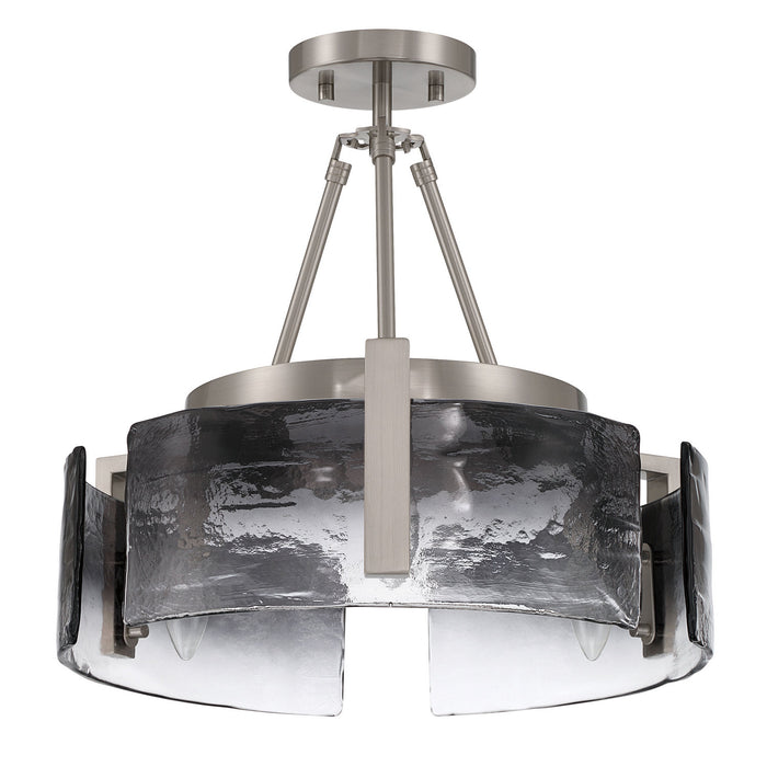 Golden - 3164-3SF PW-SWG - Three Light Semi-Flush Mount - Aenon - Pewter