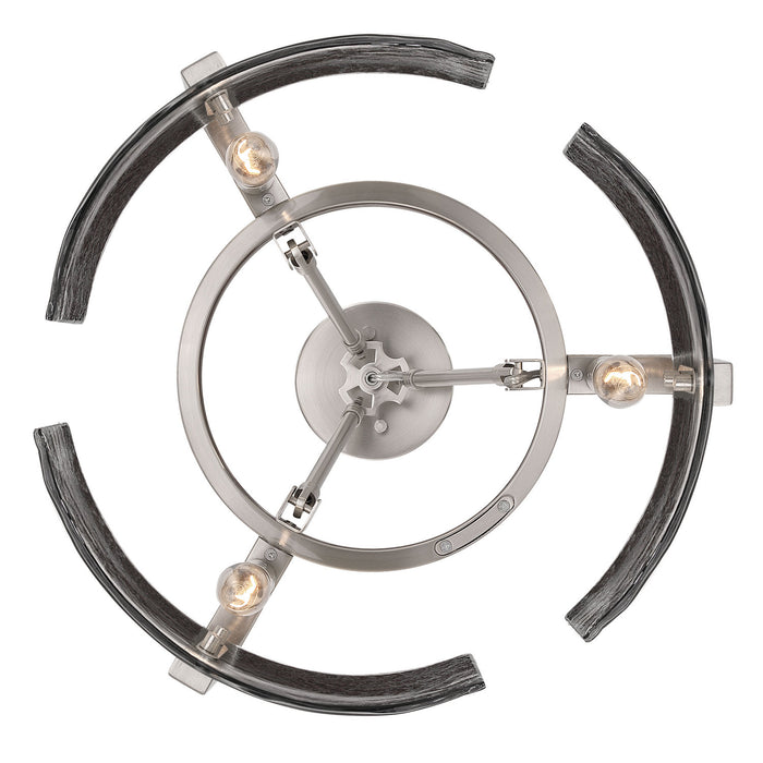 Golden - 3164-3SF PW-SWG - Three Light Semi-Flush Mount - Aenon - Pewter