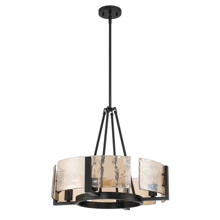 Golden - 3164-4 BLK-AWG - Four Light Chandelier - Aenon - Matte Black
