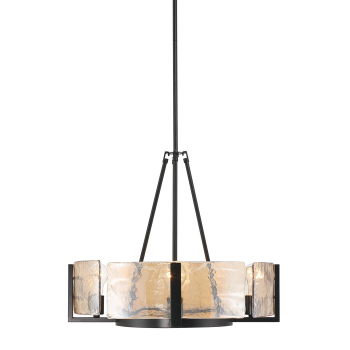 Golden - 3164-4 BLK-AWG - Four Light Chandelier - Aenon - Matte Black