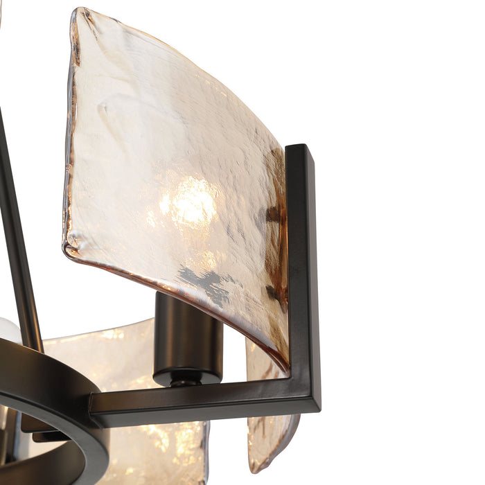 Golden - 3164-4 BLK-AWG - Four Light Chandelier - Aenon - Matte Black