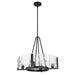 Golden - 3164-4 BLK-HWG - Four Light Chandelier - Aenon - Matte Black