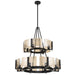 Golden - 3164-4-8 BLK-AWG - 12 Light Chandelier - Aenon - Matte Black