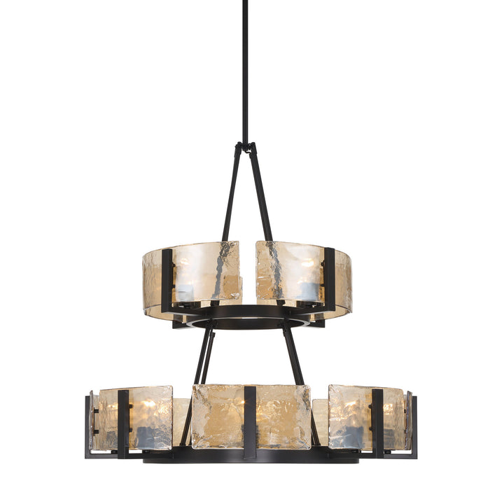 Golden - 3164-4-8 BLK-AWG - 12 Light Chandelier - Aenon - Matte Black