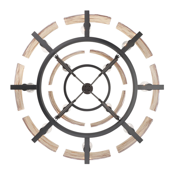 Golden - 3164-4-8 BLK-AWG - 12 Light Chandelier - Aenon - Matte Black