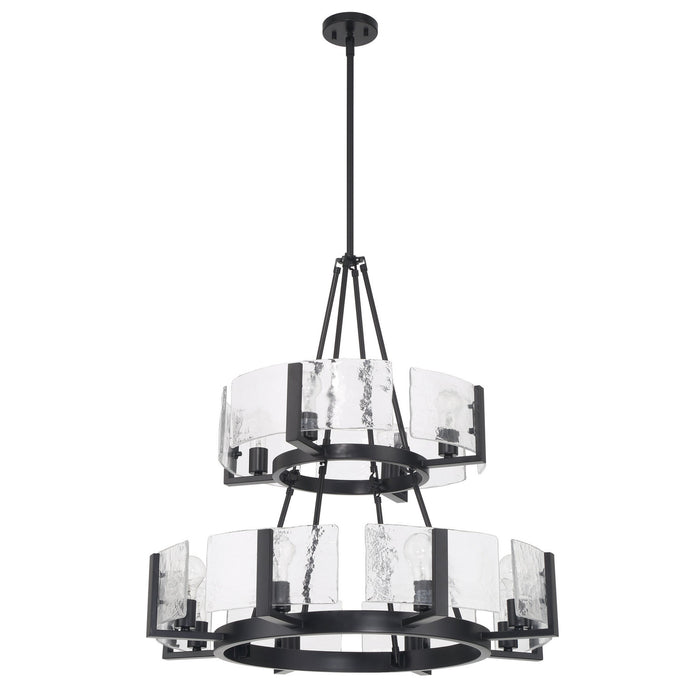 Golden - 3164-4-8 BLK-HWG - 12 Light Chandelier - Aenon - Matte Black