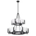 Golden - 3164-4-8 BLK-HWG - 12 Light Chandelier - Aenon - Matte Black