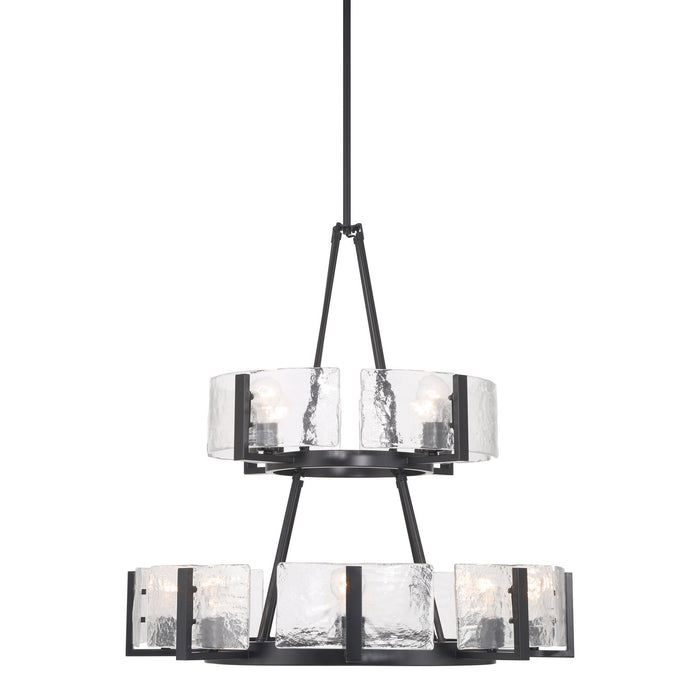 Golden - 3164-4-8 BLK-HWG - 12 Light Chandelier - Aenon - Matte Black
