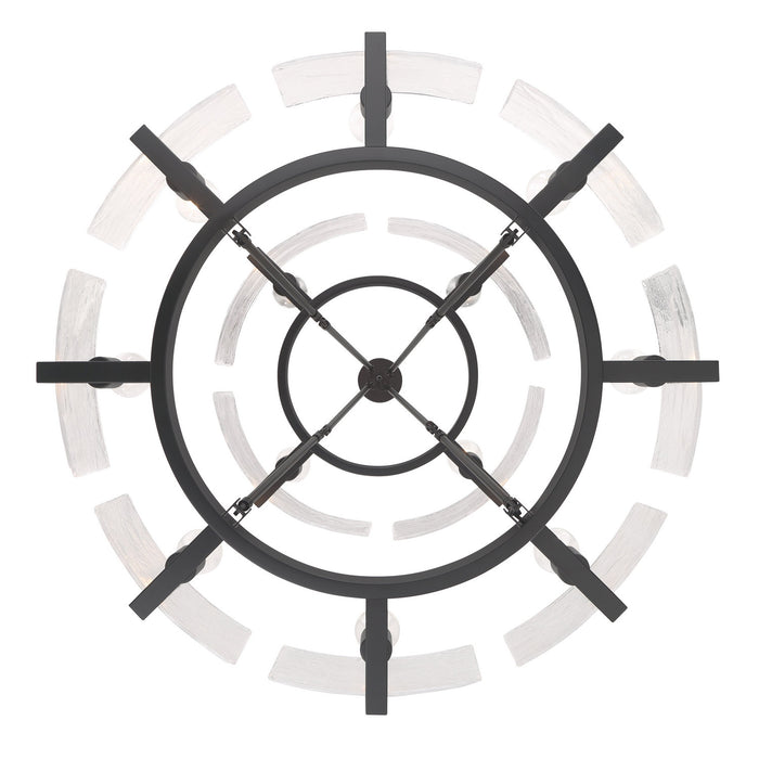 Golden - 3164-4-8 BLK-HWG - 12 Light Chandelier - Aenon - Matte Black