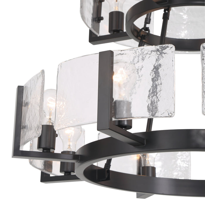 Golden - 3164-4-8 BLK-HWG - 12 Light Chandelier - Aenon - Matte Black