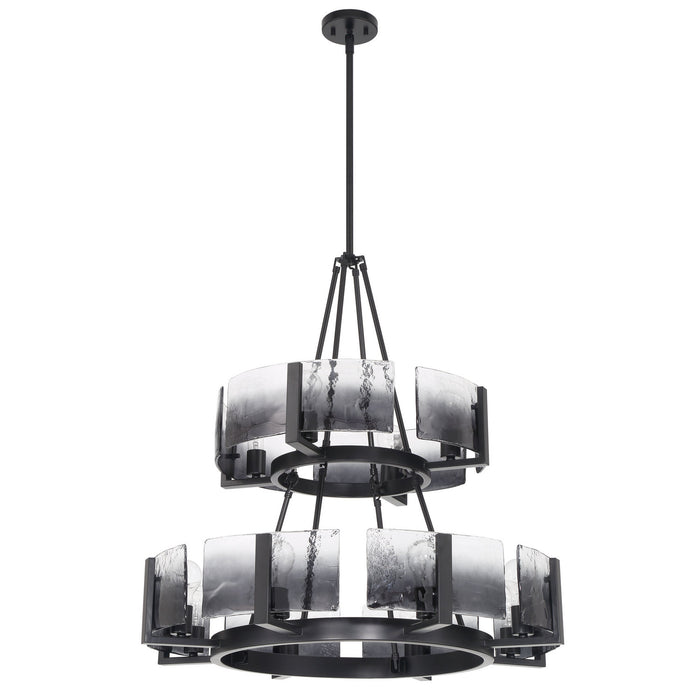 Golden - 3164-4-8 BLK-SWG - 12 Light Chandelier - Aenon - Matte Black