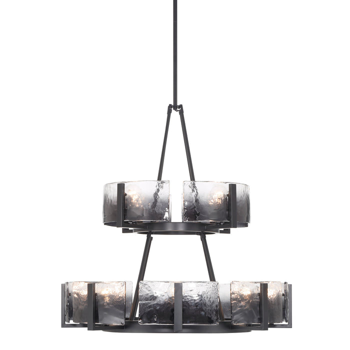 Golden - 3164-4-8 BLK-SWG - 12 Light Chandelier - Aenon - Matte Black