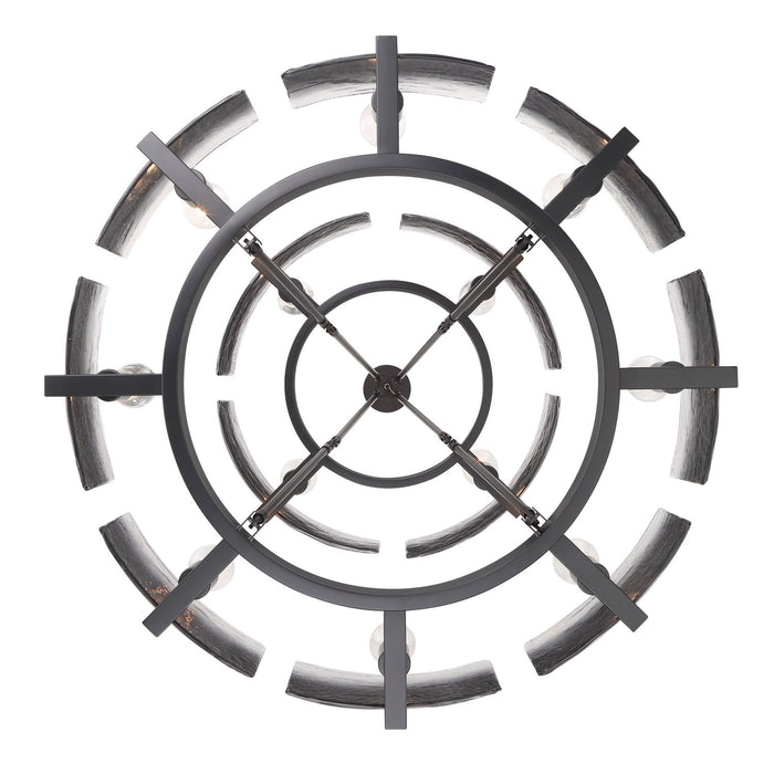 Golden - 3164-4-8 BLK-SWG - 12 Light Chandelier - Aenon - Matte Black
