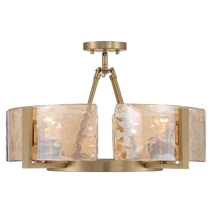 Golden - 3164-4SF BCB-AWG - Four Light Semi-Flush Mount - Aenon - Brushed Champagne Brass
