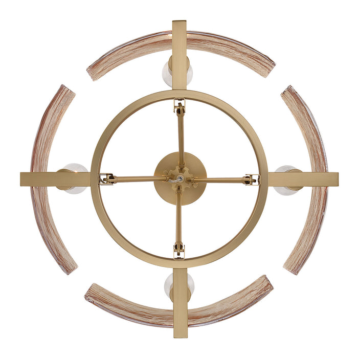 Golden - 3164-4SF BCB-AWG - Four Light Semi-Flush Mount - Aenon - Brushed Champagne Brass