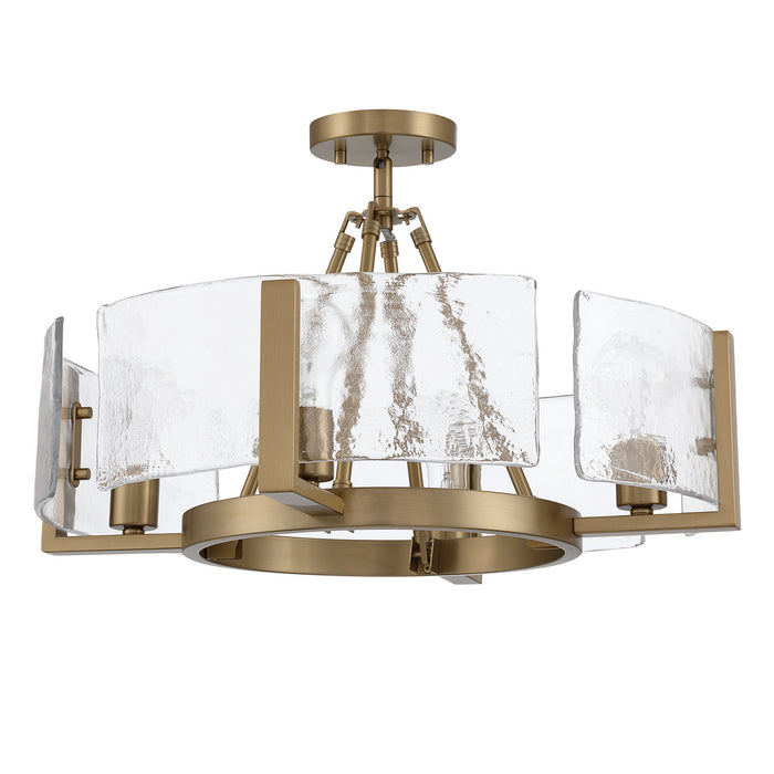 Golden - 3164-4SF BCB-HWG - Four Light Semi-Flush Mount - Aenon - Brushed Champagne Brass
