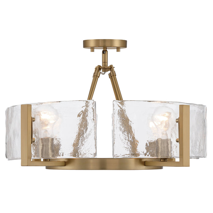 Golden - 3164-4SF BCB-HWG - Four Light Semi-Flush Mount - Aenon - Brushed Champagne Brass