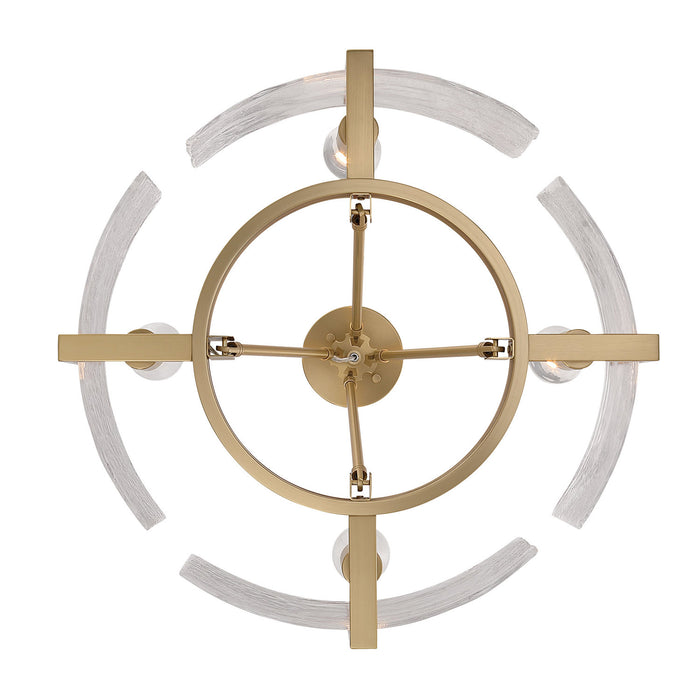 Golden - 3164-4SF BCB-HWG - Four Light Semi-Flush Mount - Aenon - Brushed Champagne Brass