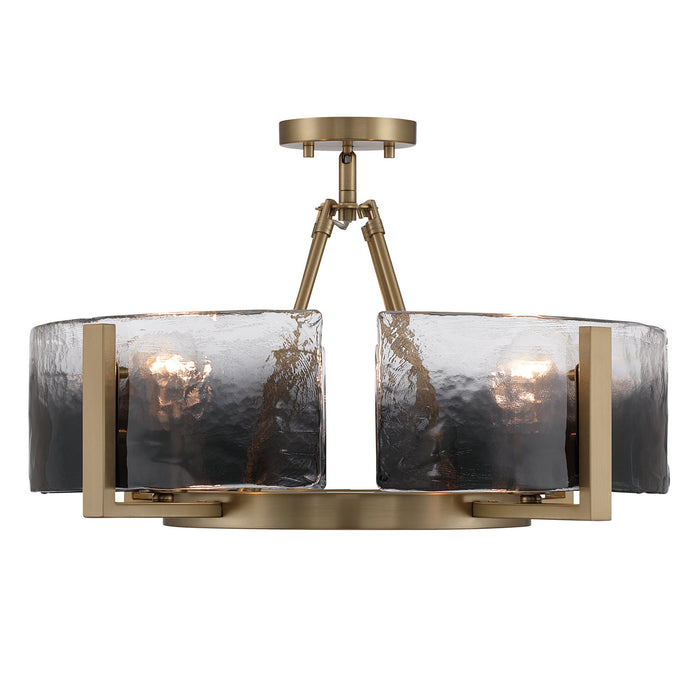 Golden - 3164-4SF BCB-SWG - Four Light Semi-Flush Mount - Aenon - Brushed Champagne Brass