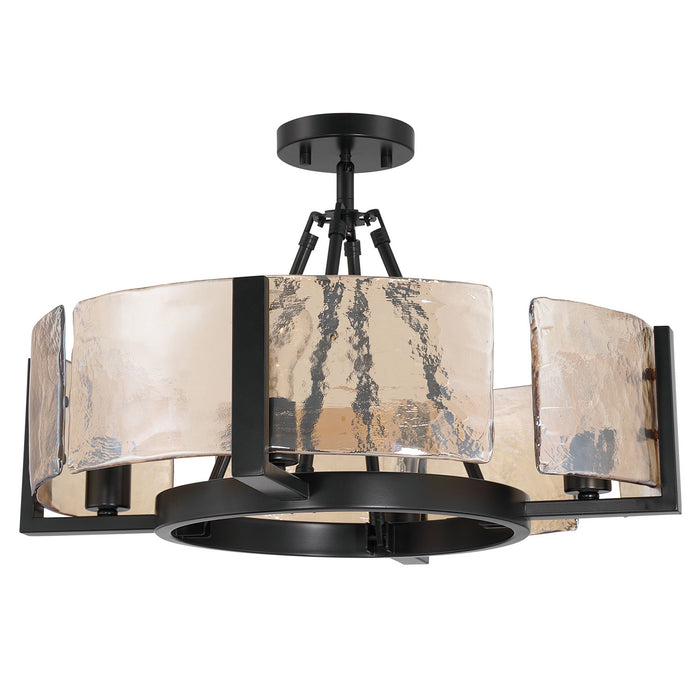 Golden - 3164-4SF BLK-AWG - Four Light Semi-Flush Mount - Aenon - Matte Black