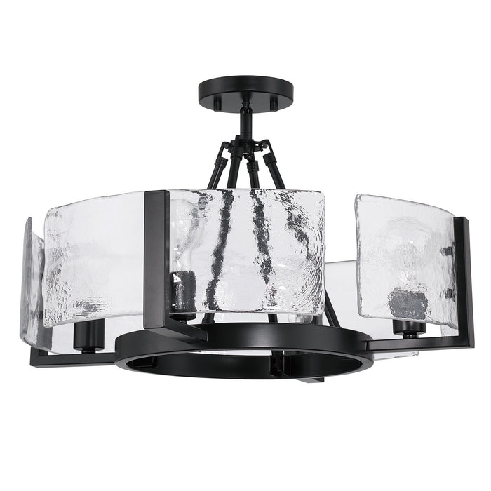 Golden - 3164-4SF BLK-HWG - Four Light Semi-Flush Mount - Aenon - Matte Black