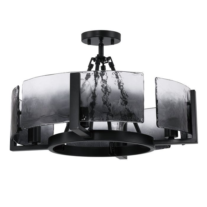 Golden - 3164-4SF BLK-SWG - Four Light Semi-Flush Mount - Aenon - Matte Black