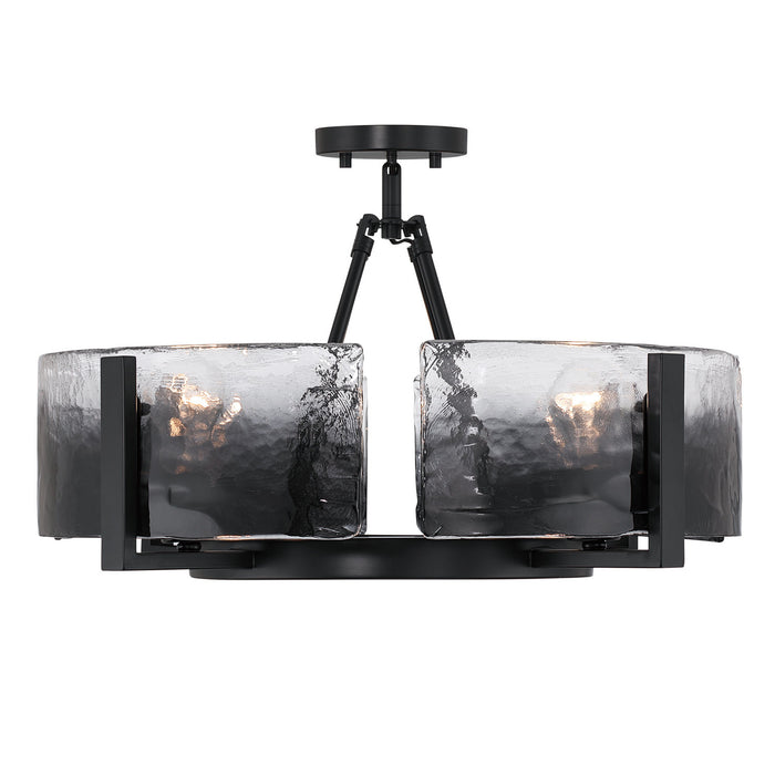 Golden - 3164-4SF BLK-SWG - Four Light Semi-Flush Mount - Aenon - Matte Black