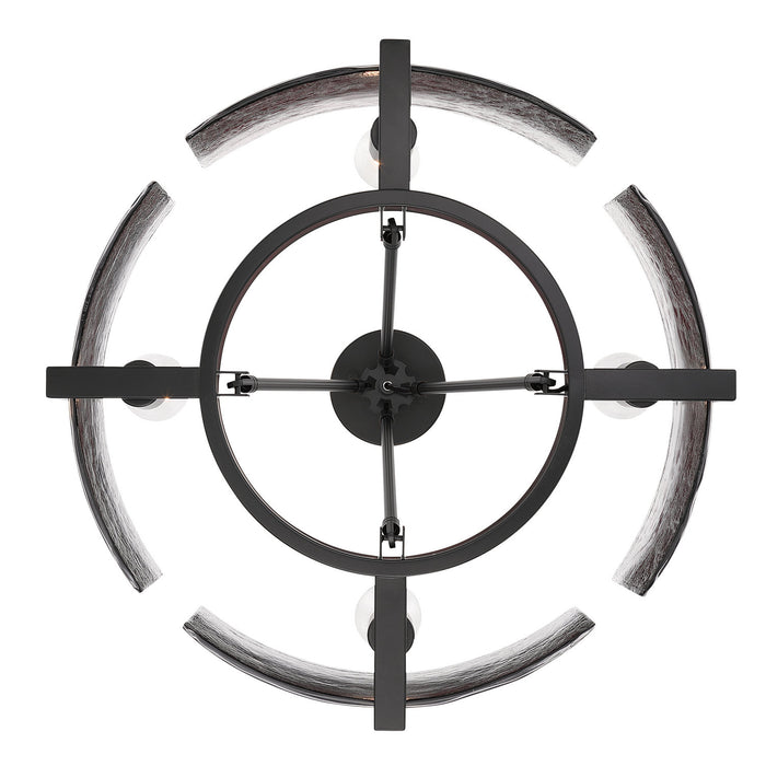 Golden - 3164-4SF BLK-SWG - Four Light Semi-Flush Mount - Aenon - Matte Black