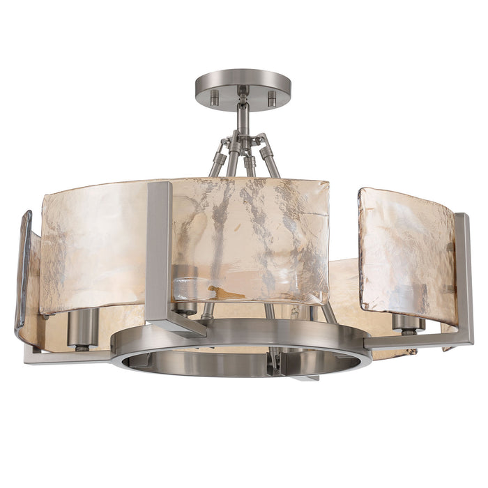 Golden - 3164-4SF PW-AWG - Four Light Semi-Flush Mount - Aenon - Pewter