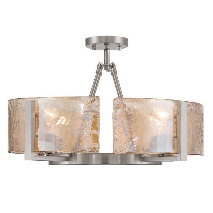 Golden - 3164-4SF PW-AWG - Four Light Semi-Flush Mount - Aenon - Pewter