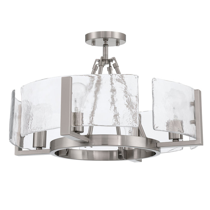 Golden - 3164-4SF PW-HWG - Four Light Semi-Flush Mount - Aenon - Pewter