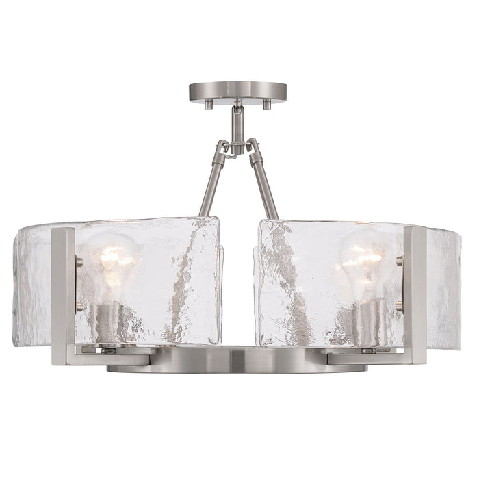 Golden - 3164-4SF PW-HWG - Four Light Semi-Flush Mount - Aenon - Pewter