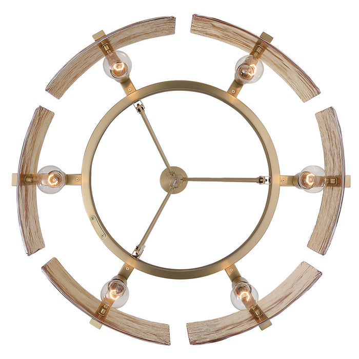 Golden - 3164-6 BCB-AWG - Six Light Chandelier - Aenon - Brushed Champagne Brass