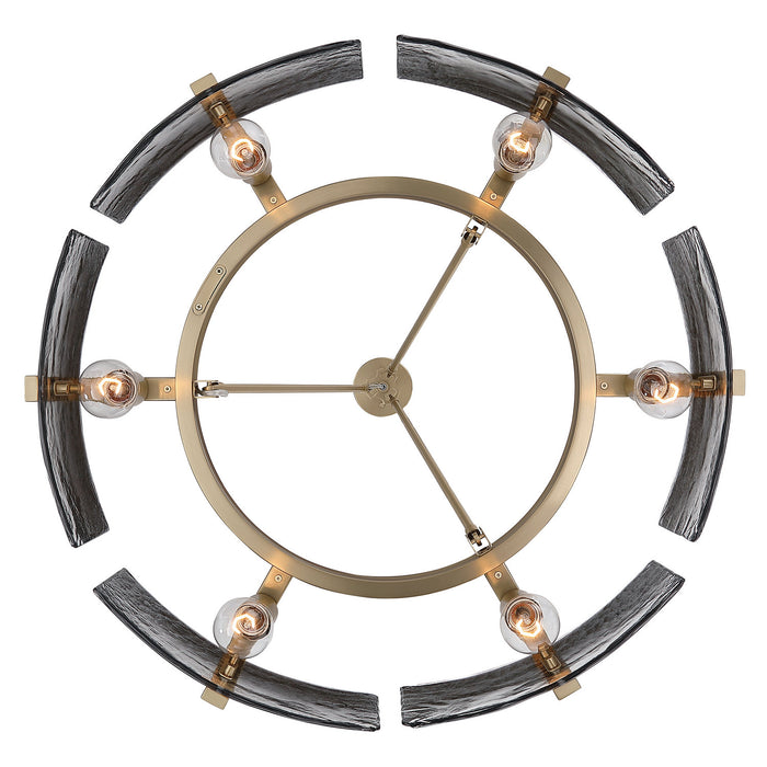 Golden - 3164-6 BCB-SWG - Six Light Chandelier - Aenon - Brushed Champagne Brass