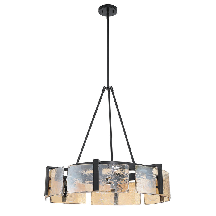 Golden - 3164-6 BLK-AWG - Six Light Chandelier - Aenon - Matte Black