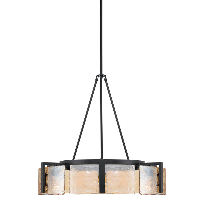 Golden - 3164-6 BLK-AWG - Six Light Chandelier - Aenon - Matte Black