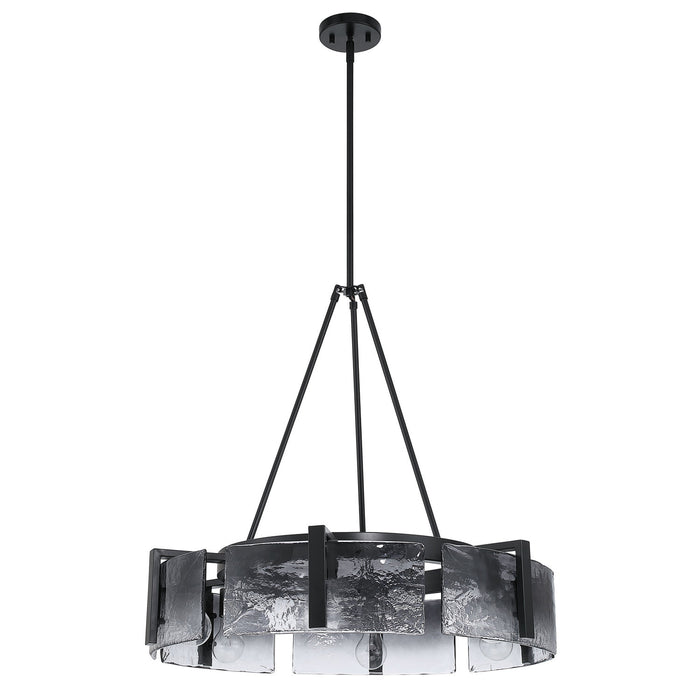 Golden - 3164-6 BLK-SWG - Six Light Chandelier - Aenon - Matte Black