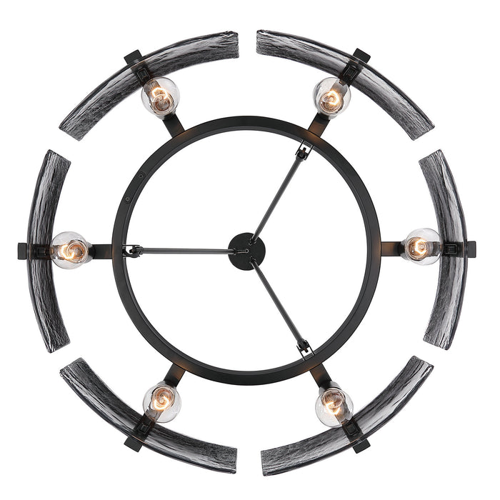 Golden - 3164-6 BLK-SWG - Six Light Chandelier - Aenon - Matte Black