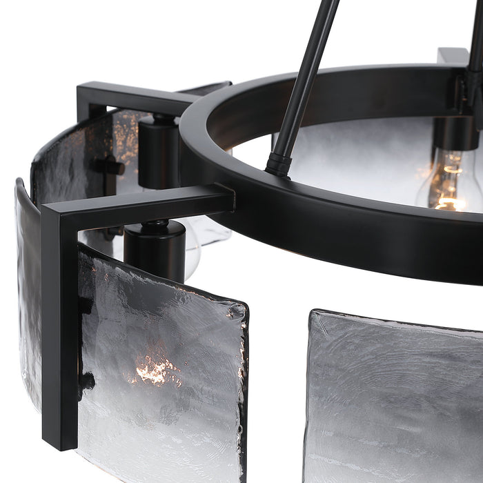 Golden - 3164-6 BLK-SWG - Six Light Chandelier - Aenon - Matte Black