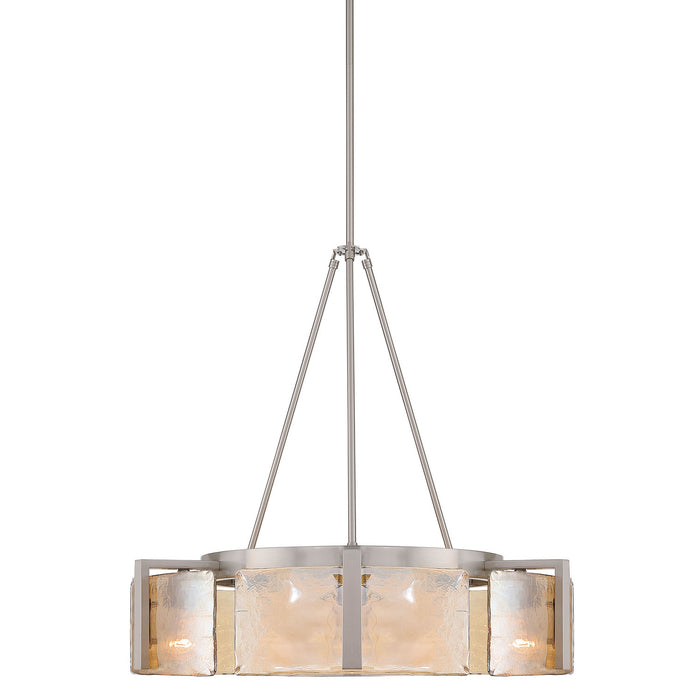 Golden - 3164-6 PW-AWG - Six Light Chandelier - Aenon - Pewter