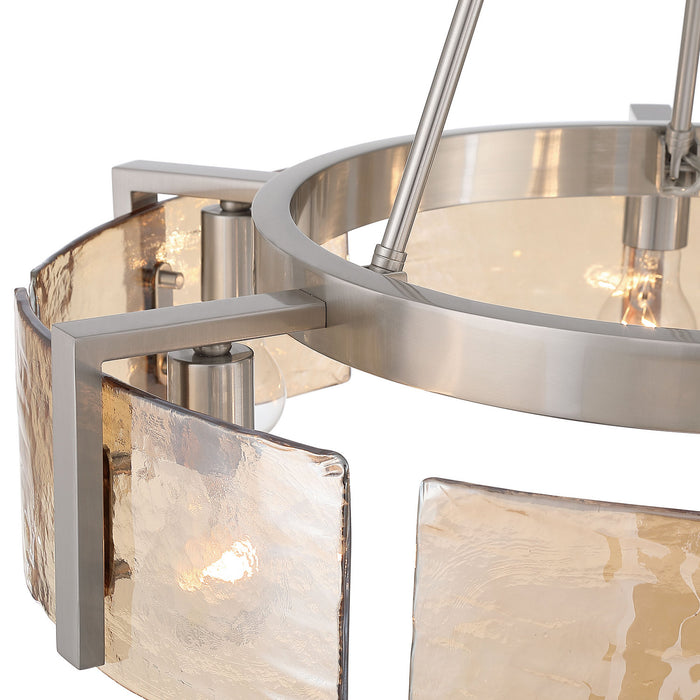 Golden - 3164-6 PW-AWG - Six Light Chandelier - Aenon - Pewter