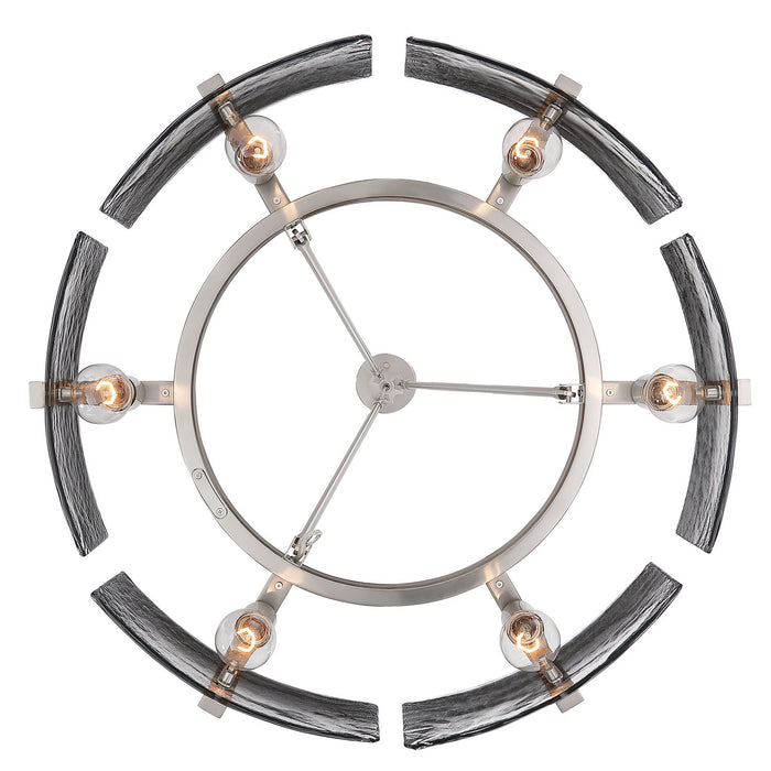Golden - 3164-6 PW-SWG - Six Light Chandelier - Aenon - Pewter