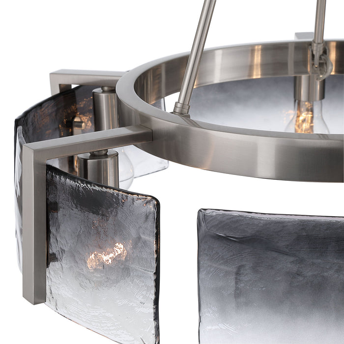 Golden - 3164-6 PW-SWG - Six Light Chandelier - Aenon - Pewter